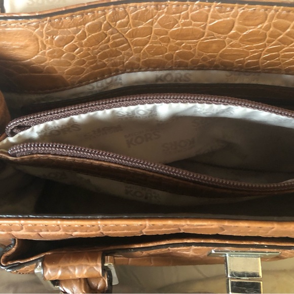 Crocodile satchel Michael Kors Brown in Crocodile - 24967543 Michael Kors croc leather satchel in cognac great condition pre loved